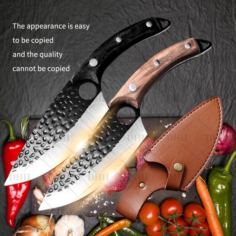 Damast Edelstahl Küchenmesser Mit Mantel Professionelle Handgemachte Fleisch Cleaver Geschmiedet Boning Messer Kochen Werkzeuge