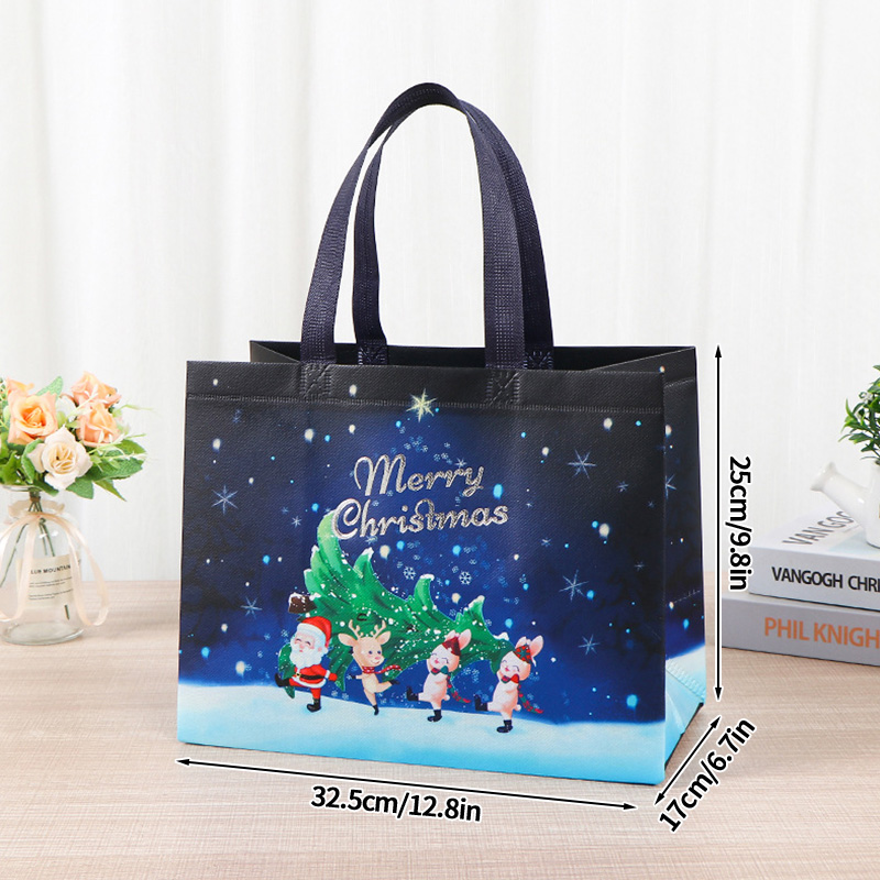 Sacs joyeux noël pour emballage , sacs pliables de noël, fourre-tout de noël, flocon de neige, rangement de du père noël: GRIS FONCÉ