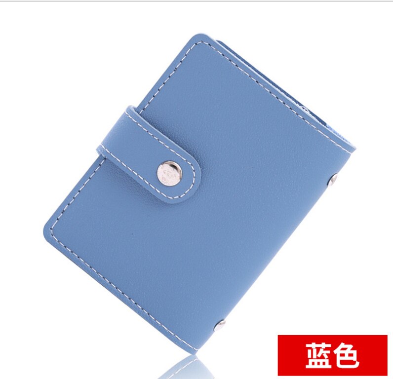 Cartera con 26 ranuras para tarjetas de crédito para mujer, portatarjetas bonitas a la , cartera Coreana de Color caramelo para tarjetas y tarjetero: Azul