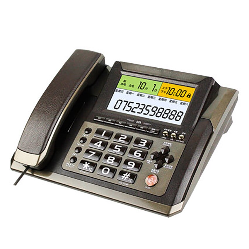 Téléphone fixe filaire à grand écran avec HF parlant, rétro-éclairage, Volume réglable et luminosité de l&#39;écran LCD, rapport vocal