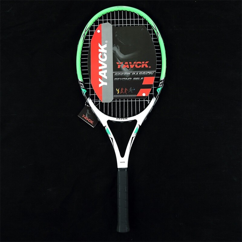 Tennis racket Carbon Aluminum Alloy Racquet with cover bag and 1pc overgirp Grip Size: 4 1/4: green