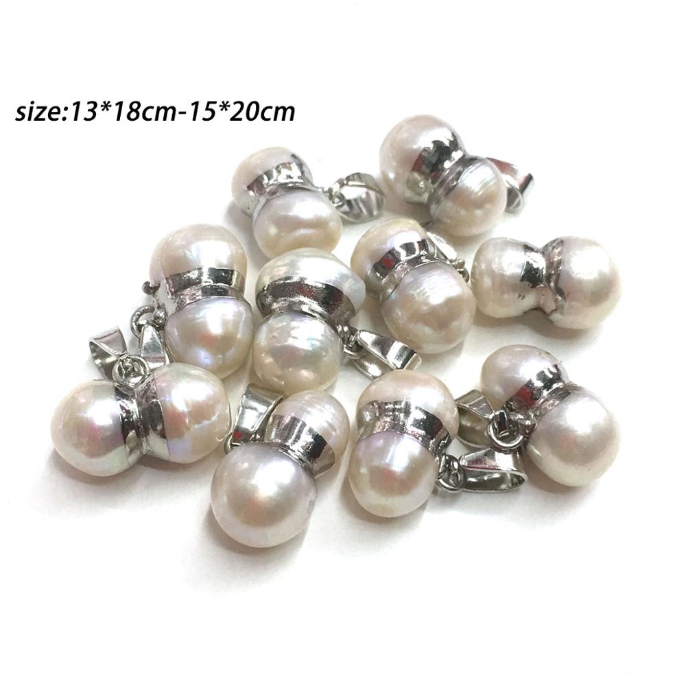 Natürliche Süßwasser Perle Anhänger Charms Anhänger für Schmuck Machen DIY Zubehör Fit Halsketten Größe 13x18mm: 4