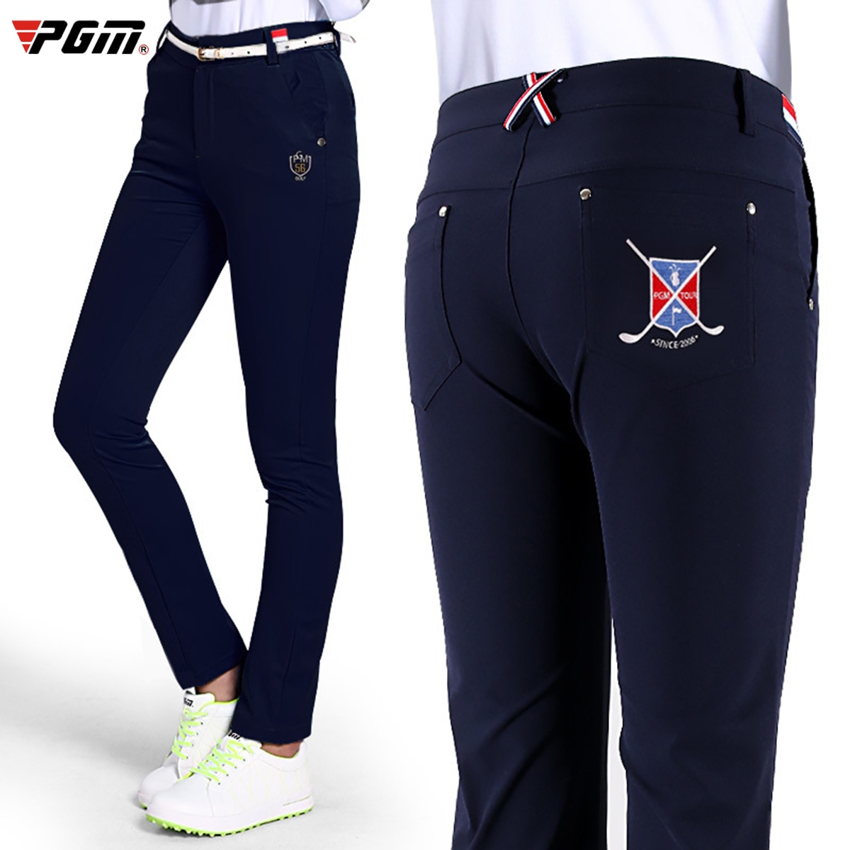 PGM Women Golf Pants Trousers Sportwear female Slim Golf Tennis Pant Quick Dry Lady Full Length Trouser Highly-elastic Sports