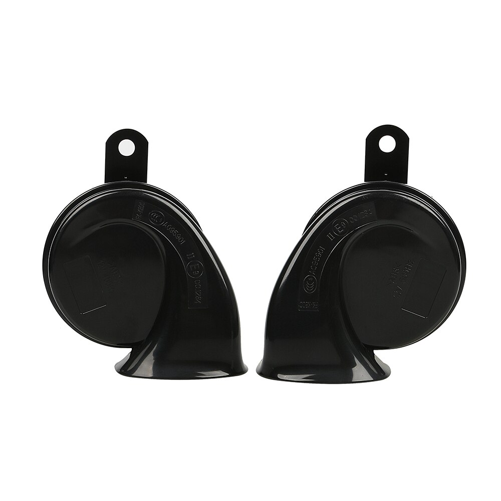 2 pièces klaxon de voiture noir universel 12V fort Double ton escargot klaxon électrique 140Db pour voiture camion moto Double insertion Joint