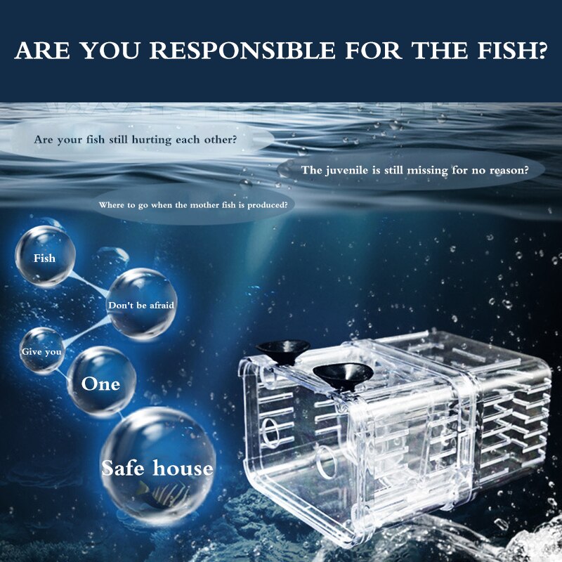 Aquarium Fish Double-Deck Clear Fish Breeding Isolation Box Aquarium Breeder Fish Tank Hatching Incubator Fish House Home
