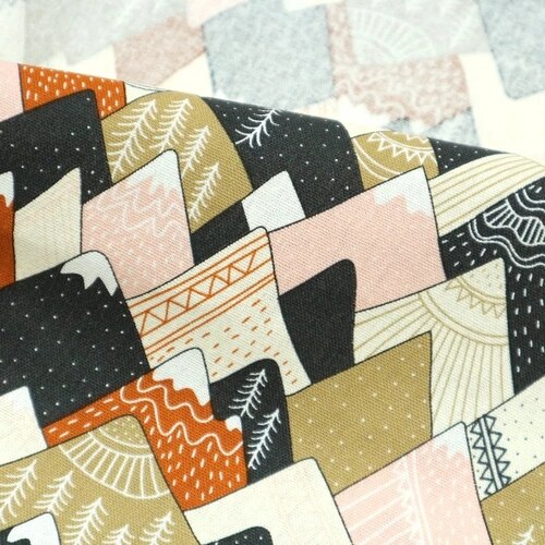 110x45cm épais Tissu par Yard Patchwork Telas Tissu Costura couture coton Tissu montagne impression bricolage sac à la main décor à la maison: Cotton Fabric 1
