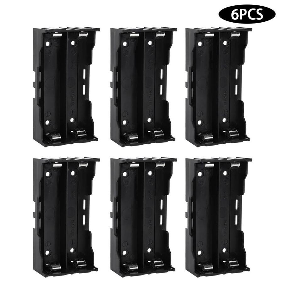 ABS 6Pcs 2-Slot Battery Storage Box Case Holder Organizer for Storing 2pcs 3.7V 18650 Battery
