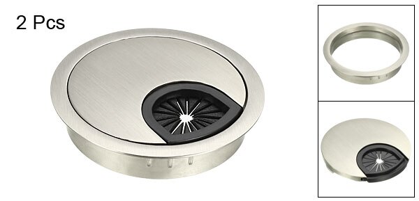 uxcell 2pcs Cable Hole Cover 50-80mm Zinc Alloy Desk Grommet for Wire Organizer Bright Silver/Black/Bronze/Sliver/Red Bronze: Brushed Silver 60mm