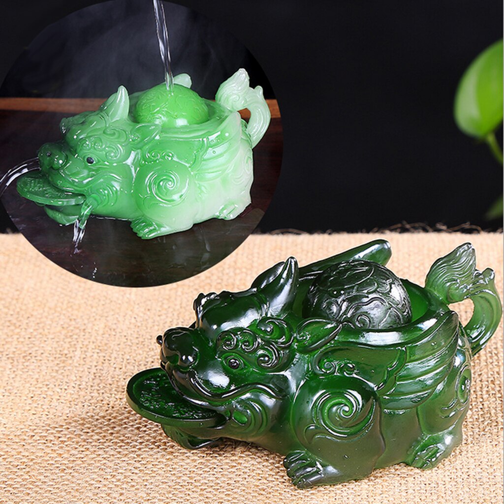 Ornements de Table thé animaux | Décoration de Table Pi Xiu Pi Yao Fortune: Green 