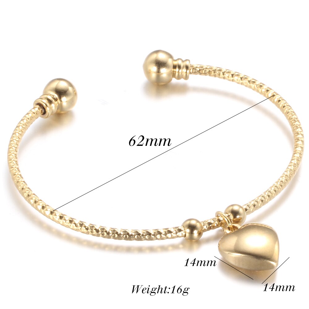 gold Color Stainless Steel heart Bracelet Bangle Initial Charms Bracelets For Women