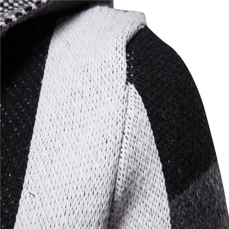 Chaquetas a juego de colores a rayas para hombre, cárdigan de estilo largo, prendas de vestir exteriores, suéter masculino con botones, abrigos top a la