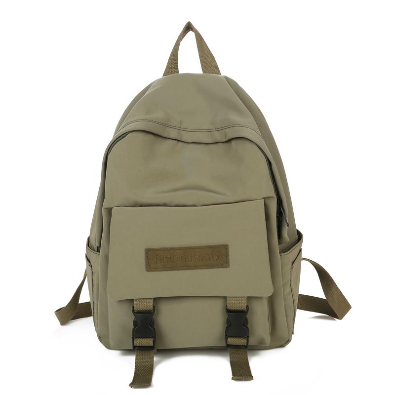 Backpack Women Backpack Women Shoulder Bag solid color School Bag For Teenage Girl Children Backpacks Travel Bag: Green