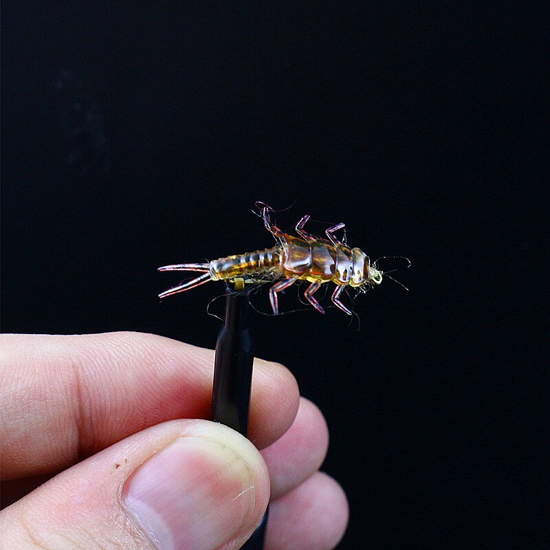 30 kpl/setti stonefly nymfi kumirunko ja nymfikoukut yhdistelmä synteettiset perhonsidontamateriaalit perhokalastus keinotekoiset nymfiperhot