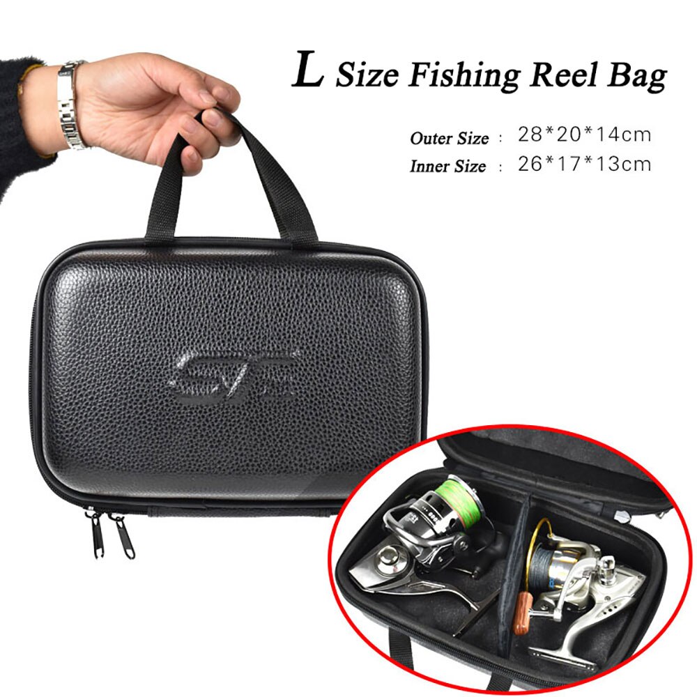 AS Fishing Reel Bag Large Capacity Removable Multi-Purpose Partition Waterproof Adjustable Fishing Reel Holder Storage Case