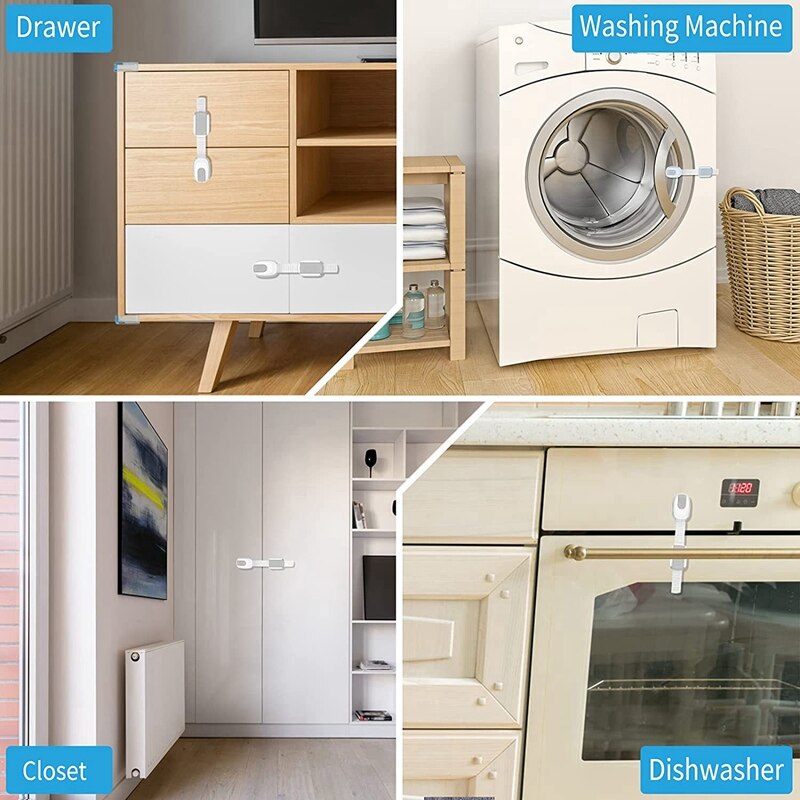 Baby Proofing Child Safety Locks Childproof Cabinet Latches Easy To Install No Drilling Baby Safety Lock(10 Pack)