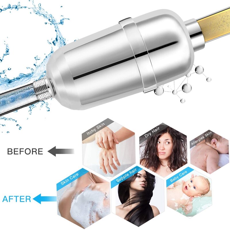 Shower Filter, 8 Stage Shower Head Filter for Hard Water, Shower Water Filter with Replaceable Filter Cartridges, Showerhead Fil