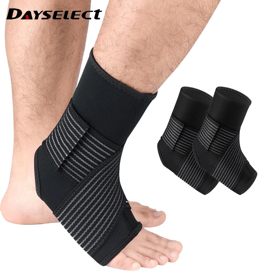 2Pcs Sports Compression Ankle Brace Strap Support 3D Weave Elastic Bandage Foot Protective Gear Gym Fitness