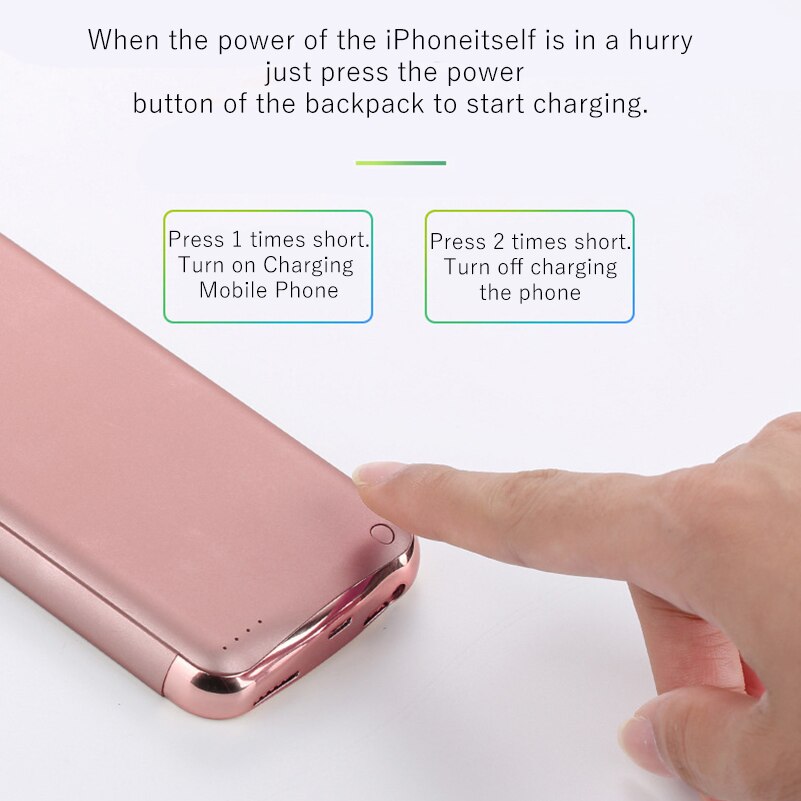 Voor iphone 6 6s 7 8 batterijlader case ultradunne externe back-up lader case voor iphone x  xs 6 6 s 7 8 plus powerbank case