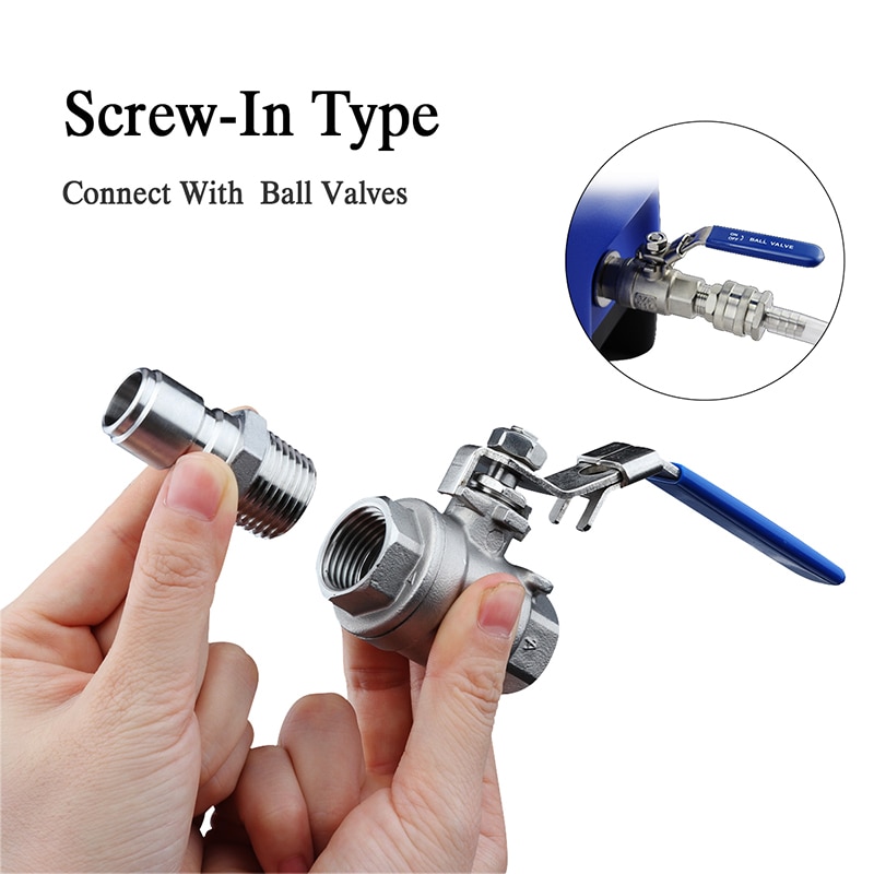 Stainless Female Quick Disconnect Set,1/2"barb and 1/2"NPT Fitting beer homebrew Female Quick Disconnect And Retail