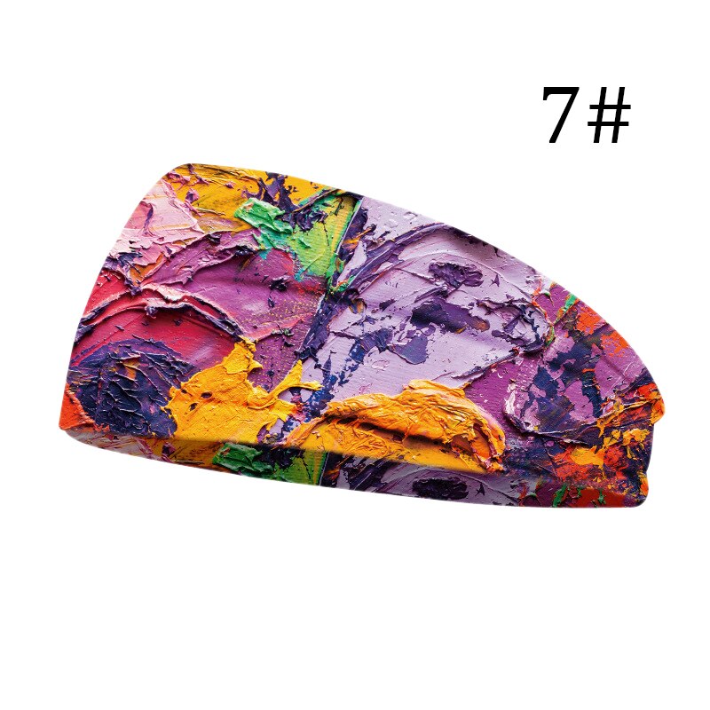 Breite Baumwolle strecken Frauen Stirnbänder Blumen- Drucke Elastische Haar Bands Für Frauen Headwrap Turban Headwear Mädchen Hairbands: 7