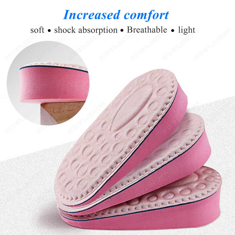 Eva onzichtbare verhogingszolen voor dames, half inzetstuk van traagschuim, hielkussen/pad, comfortabele verhogingszool voor schoenen