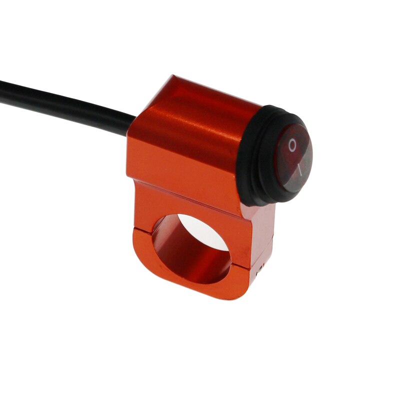 MoFlyeer 7/8" 22mm Motorcycle Aluminium Alloy Switches Waterproof Headlight Switch and 3 Wires with Red Led Light 12v: Orange