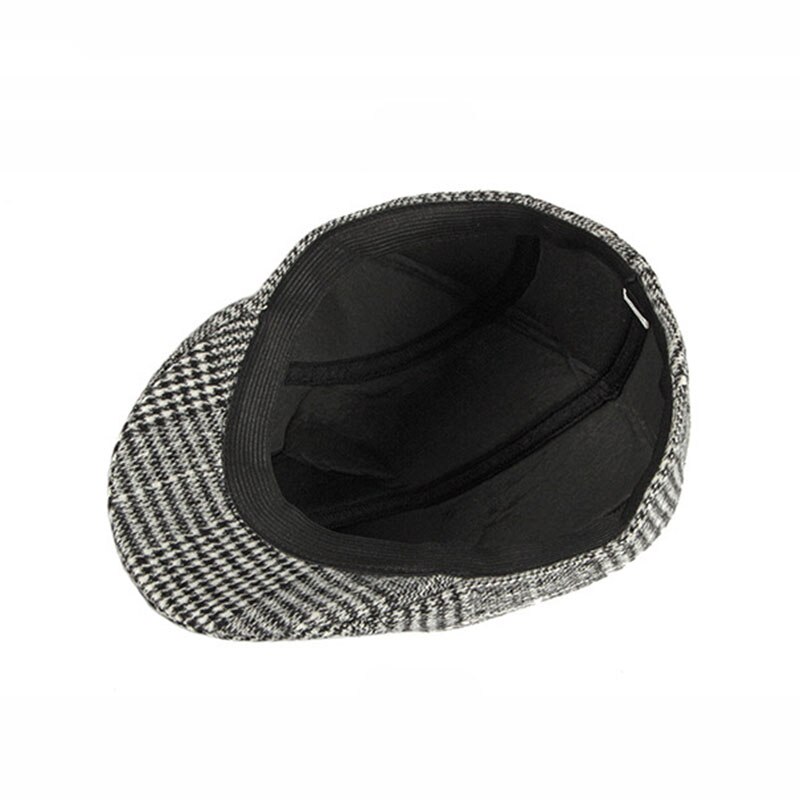 British Style Winter Berets Hat Men Flat Ivy Cap Middle-aged elderly Berets Cap Duckbill Hat Painter Herringbone Cap