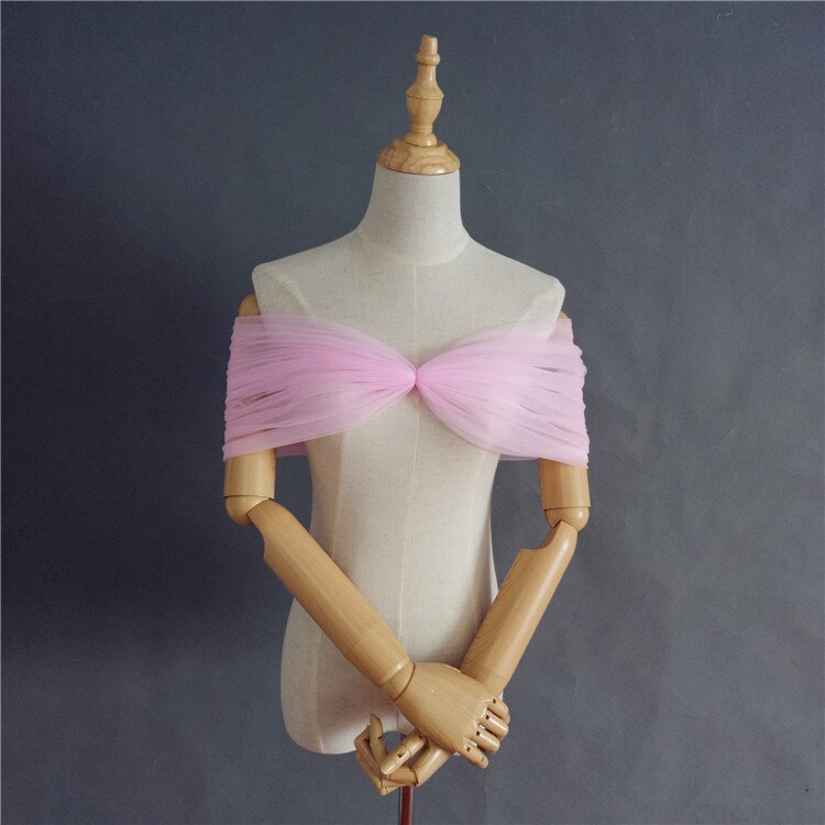 Burgund/Champagner/Blau/Schwarz/Rosa/Grau Einfache Tüll Hochzeit Boleros Schöne Elegante Schal Anzug Für fehlschlag Size80-93cm DJ107: Rosa