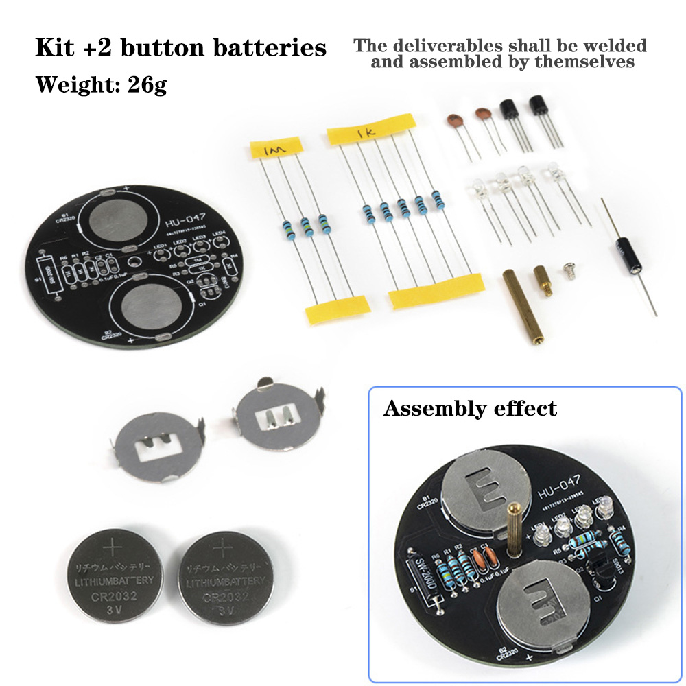 Kit de bricolaje, Kit de giroscopio giratorio Led, placa de circuito, componentes de práctica de soldadura, producción artesanal, entrenamiento de enseñanza: Naranja