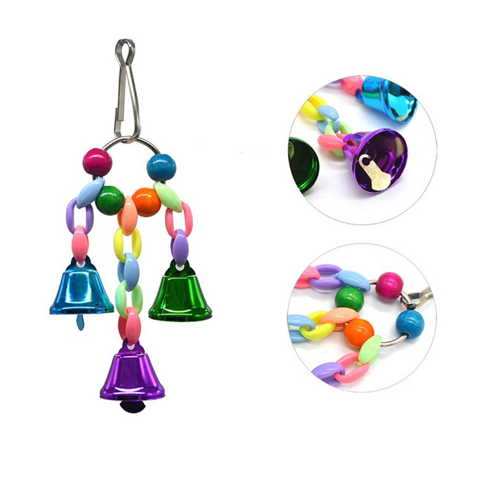 8PCS/set Bird Parrot Swing Toy Hanging Bell Ladders Bird Chew Toy Puppy Parrot Hanging Chewing Toys Bird Training Supplies