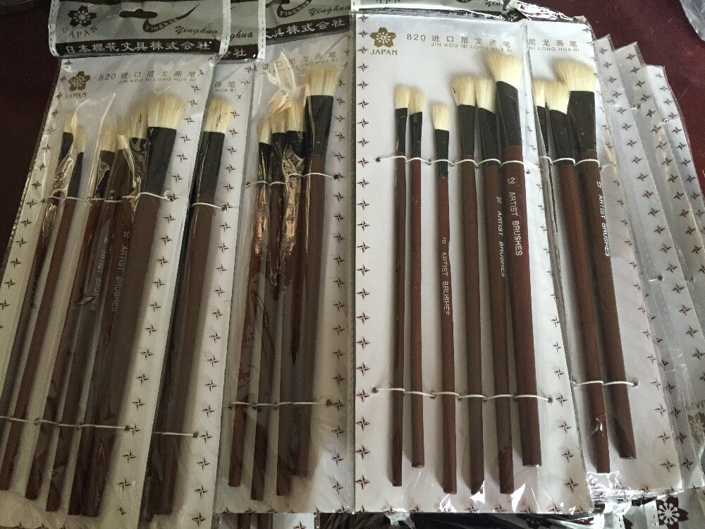 Pinceau en laine pour dorure, outil de dorure pour balayer la feuille, 6 pièces en 6 tailles,