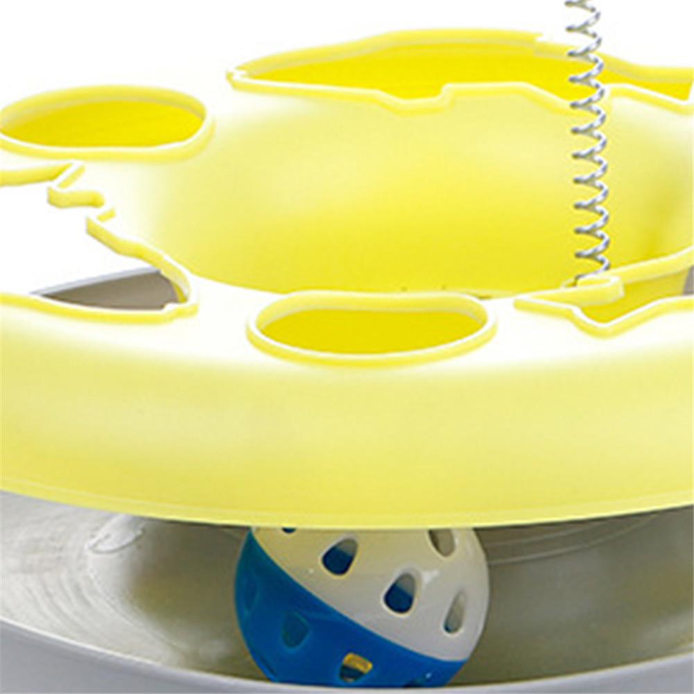 Pet Cat Toys Turntable Spring Mouse Toy Plastic Cat Carousel Puzzle Crazy Amusement Disk Cat Kitten Teaser Pet Interactive Toys