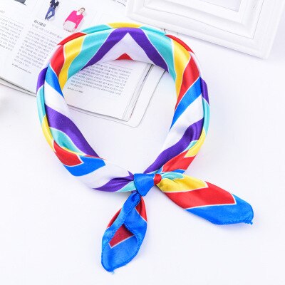 Foulard à rayures pour la tête pour femmes, imprimé, tissu pour cou, étiquette tendance, 50x50cm: TS-15