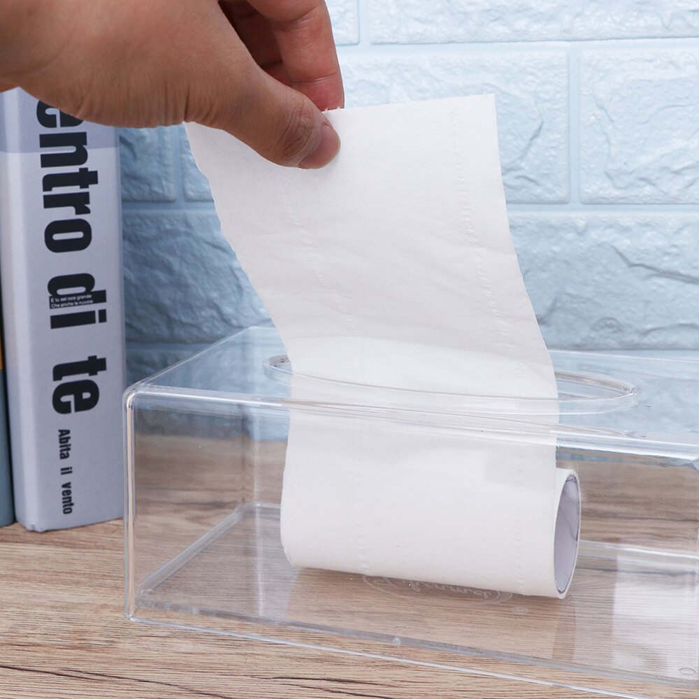 2 stuks tissueboxen van acryl, transparant, tissuehouder, papieren opbergdoos, tissuedoos voor thuis, restaurants en hotels)