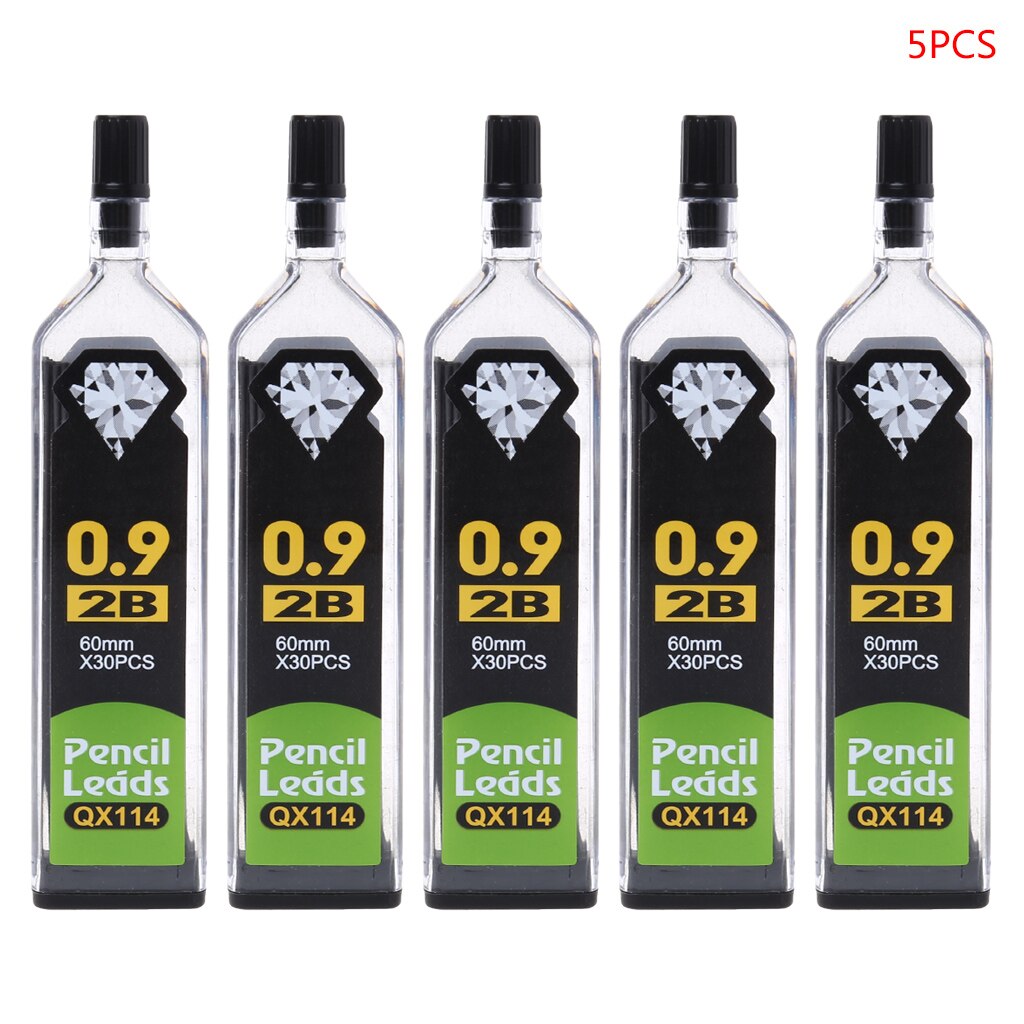 5 kpl 0.3/0.5/0.7/0.9mm hb 2b täyttöjohtoa automaattisille mekaanisille kynille koulun toimistotarvikkeille  g6dd: 0.9