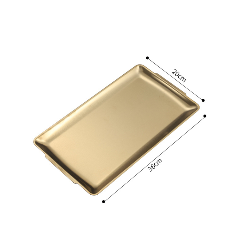 Silber Gold Edelstahl Servierteller Restaurant BBQ Spieße Sushi Tablett Großes flaches Tablett Lebensmittelaufbewahrungsplatten für sterben Küche: Freier Raum