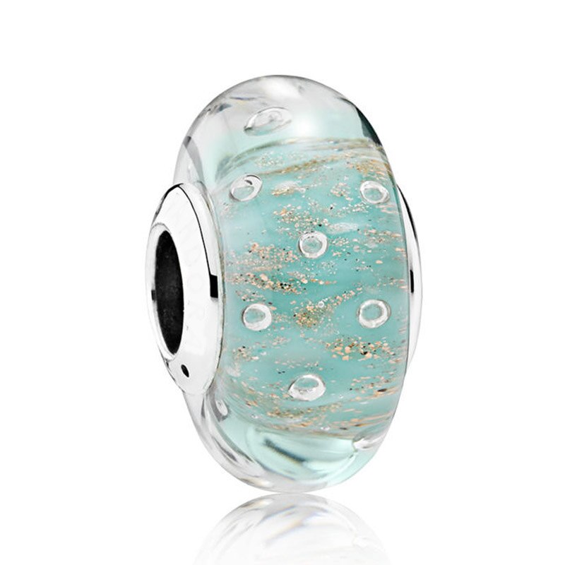 Abbondante Cuori Incantato Giardino Iridescent Arcobaleno Baci In Vetro di Murano Misura Branelli Pandora Braccialetto Dell'argento Sterlina 925 di Fascino: 5