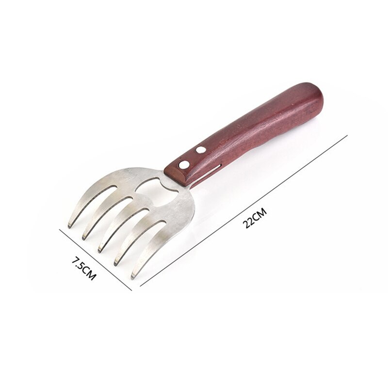 Bjørn klo kød splitter rustfrit stål kød shredder 2 i 1 kød gafler øl flaskeåbner til svinekød oksekød kylling grill bbq gadget: 1 stk rød