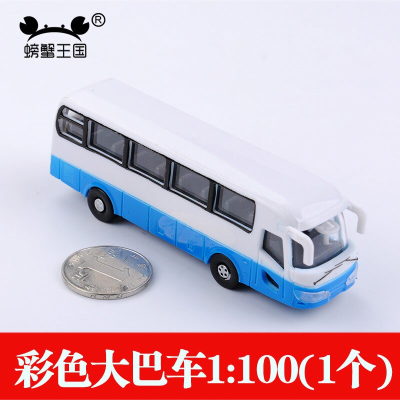 DIY Building Model Material Sandbox Scene Model Ornaments Car Color Small Car Traffic Car Bus: Color Bus 1 100  Random Color  1