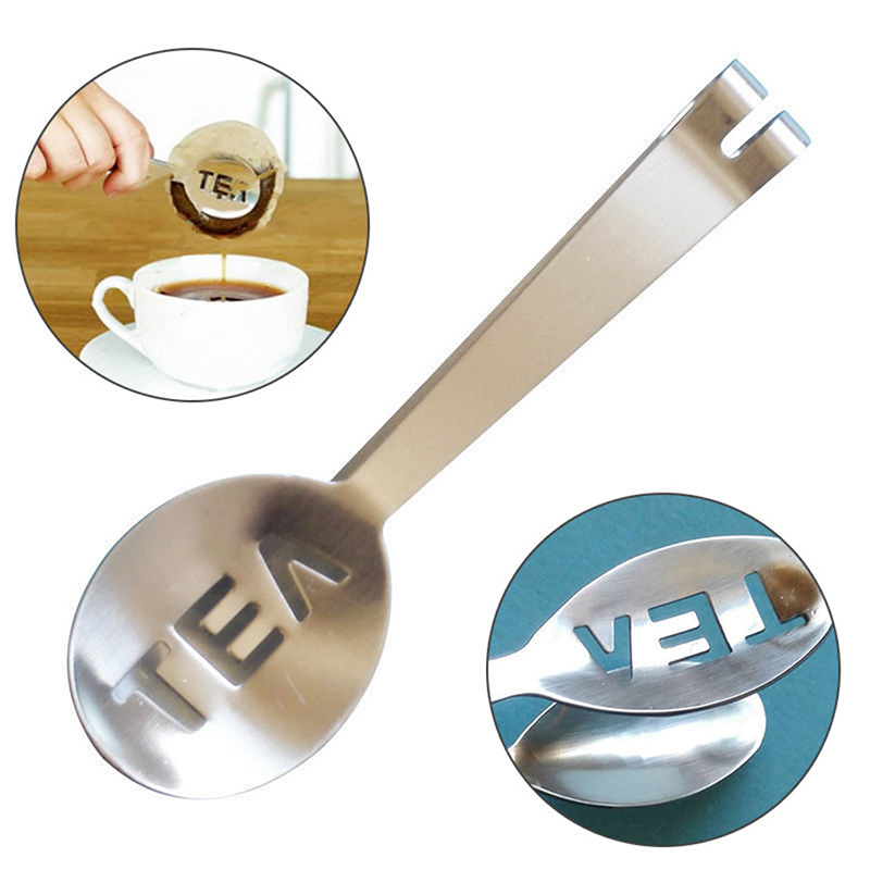 Herbruikbare Roestvrij Staal Theezakje Tang Theezakje Squeezer Zeef Houder Grip Metalen Lepel Mini Suiker Clip Thee Blad Zeef Clips
