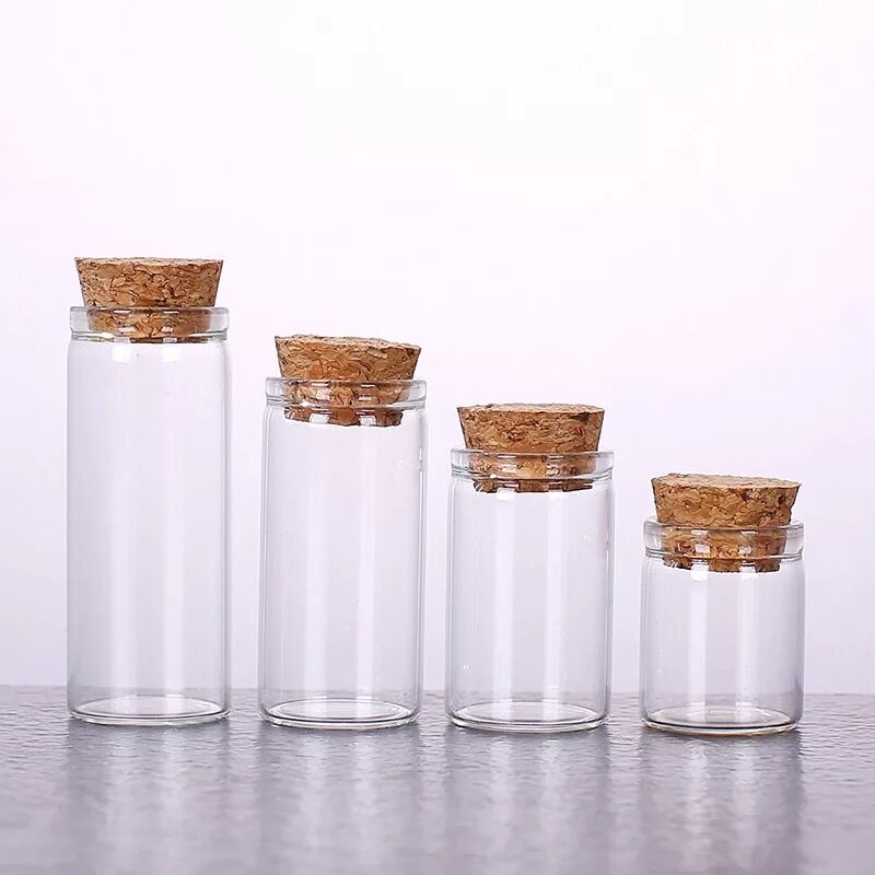 3Stck 5/8/10/12/14ml glas reagenzglas klar Mini glas flasche mit kork Kleine transparent wünschen Dekorative glas