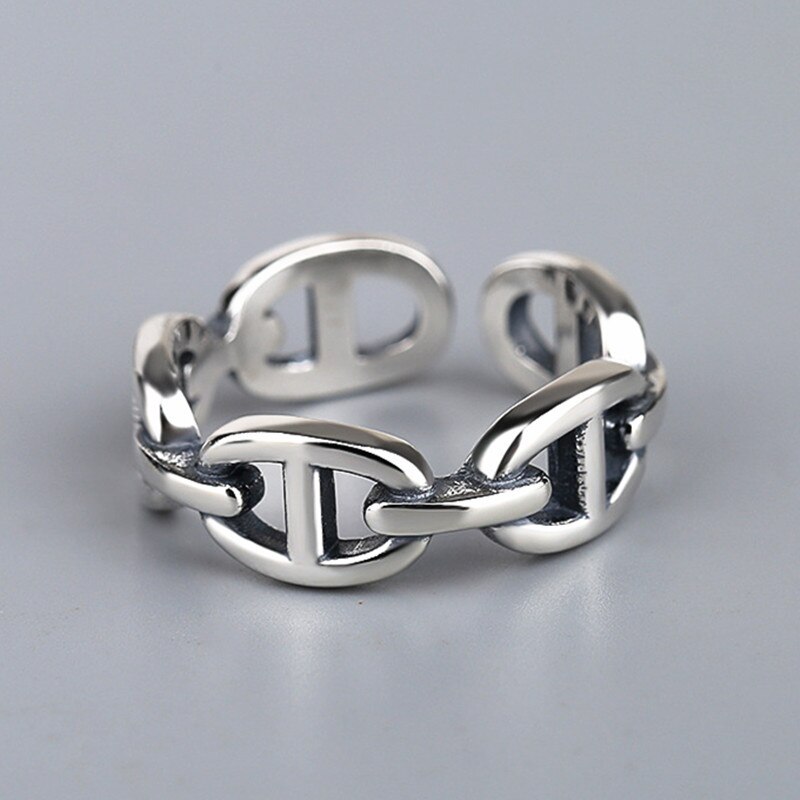 Punk Vintage Engels Brief Metal Brief Open Ringen Vinger Vrouwen Mannen Partij Sieraden