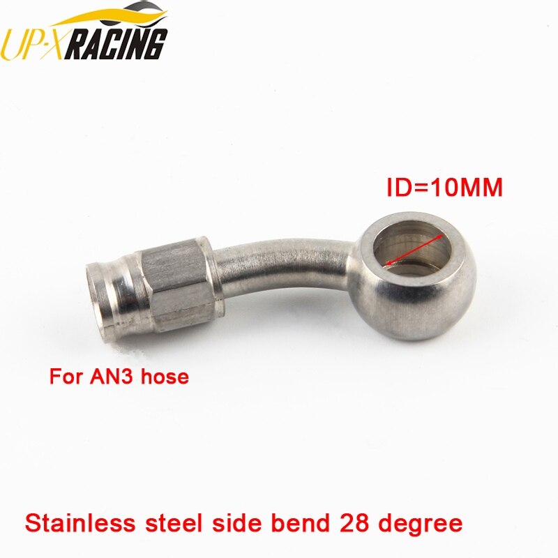 car motorcycle Motor Bike hydraulic Teflon brake hose stainless steel swivel banjo fitting turbo oil line Fitting AN3 end: side bend 28 degree