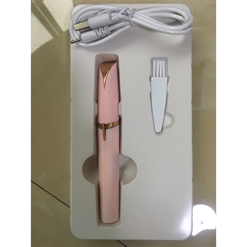 Dam Elektrisk Ögonbrynstrimmer - Smärtfri Epilator Mini Shaver Bärbar Ansiktshårborttagare: Rosa guld