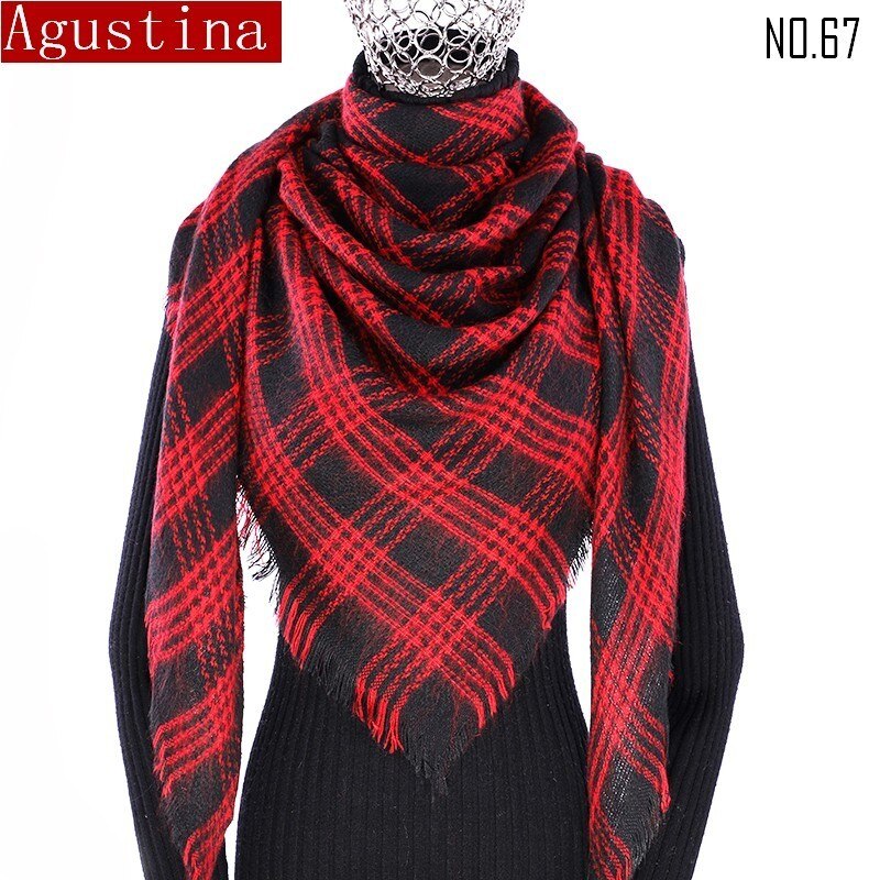Vrouwen Plaid Sjaal Winter Kasjmier Tartans Sjaal Poncho Driehoek Sjaals Luxe Capes Pashmina Dames Sjaals Womens Shaws