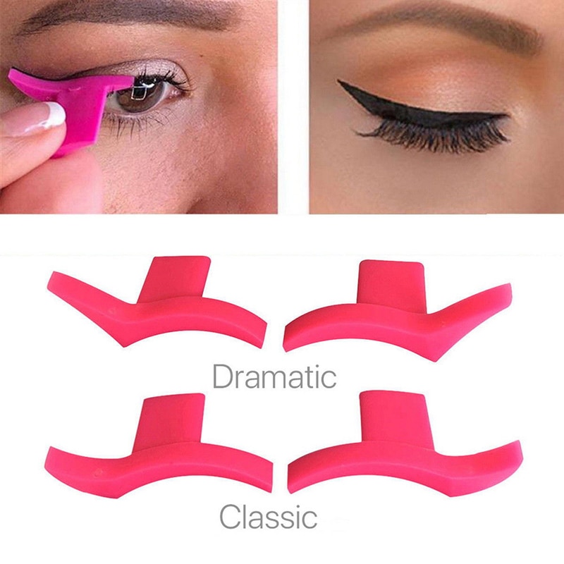 2Pcs/1Pair Eyeliner Wing Stamps Easy to Makeup Template Stencil Models Eye Wing Stamp Brush Tools maquiagem