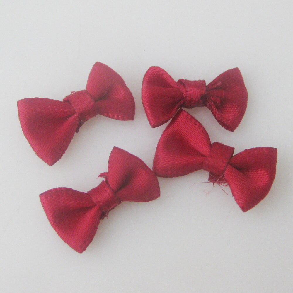 50Pcs 2CM long Line Shape Small Bows Satin Ribbon Knotted 35 Colors Cute Bowtie Clothes Headwear Ornament: PURPLE