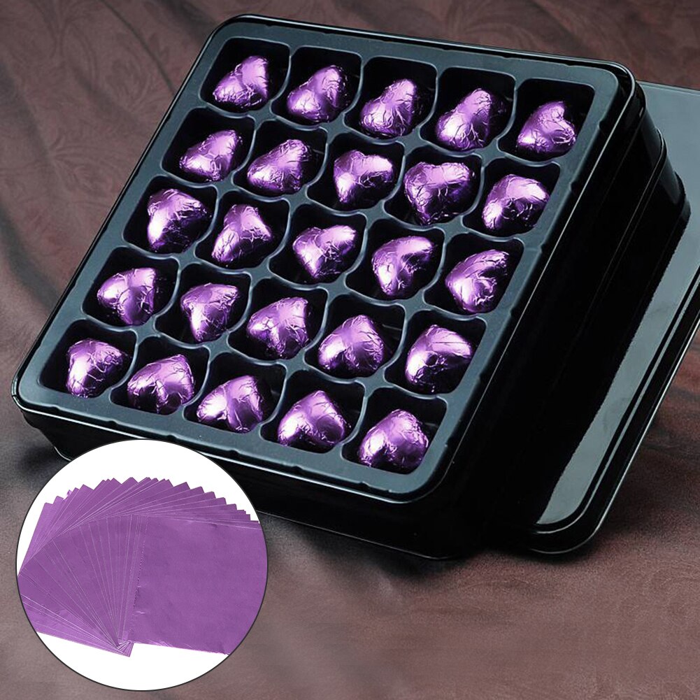 Square Foil Wrapper Package Paper Sweets Tinfoil Lolly Party Crepe Paper Sheets Candy Chocolate Sweets Confectionary