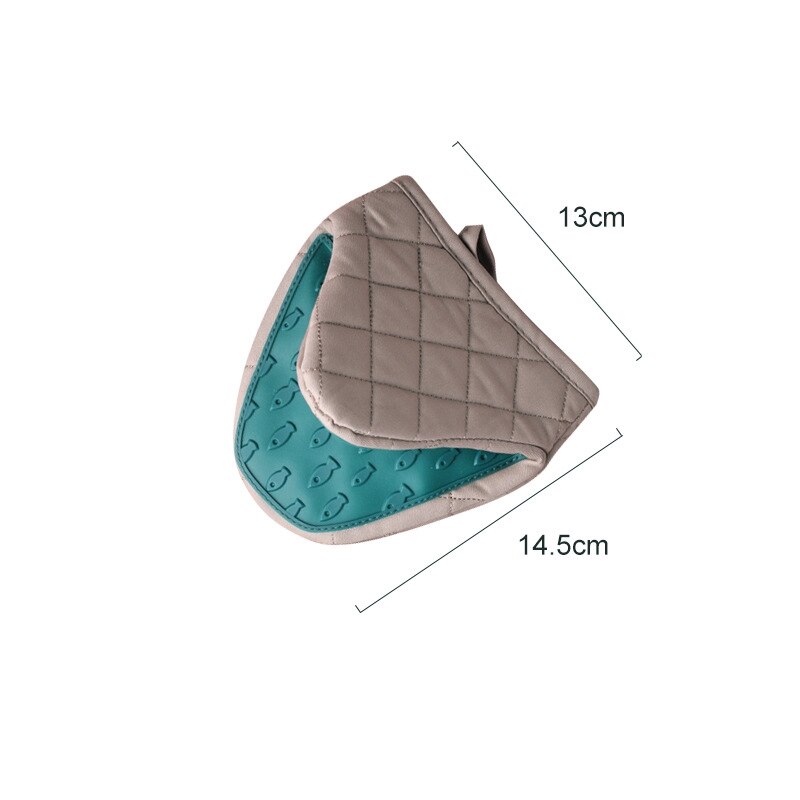 Silicone Insulated Glove Baking Anti Scalding Clip Microwave Oven Hand Clip Kitchen Thickened Anti heat Glove 1PCSZB846: green