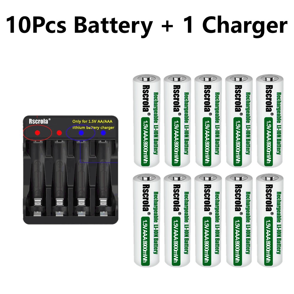 Rscrola Nowe Baterie AAA 8900mWh Akumulatory 3A Przenośne Baterie robić Pilotów Zabawek Dzwonków robić Drzwi Zegarów Gamepadów: Różowy